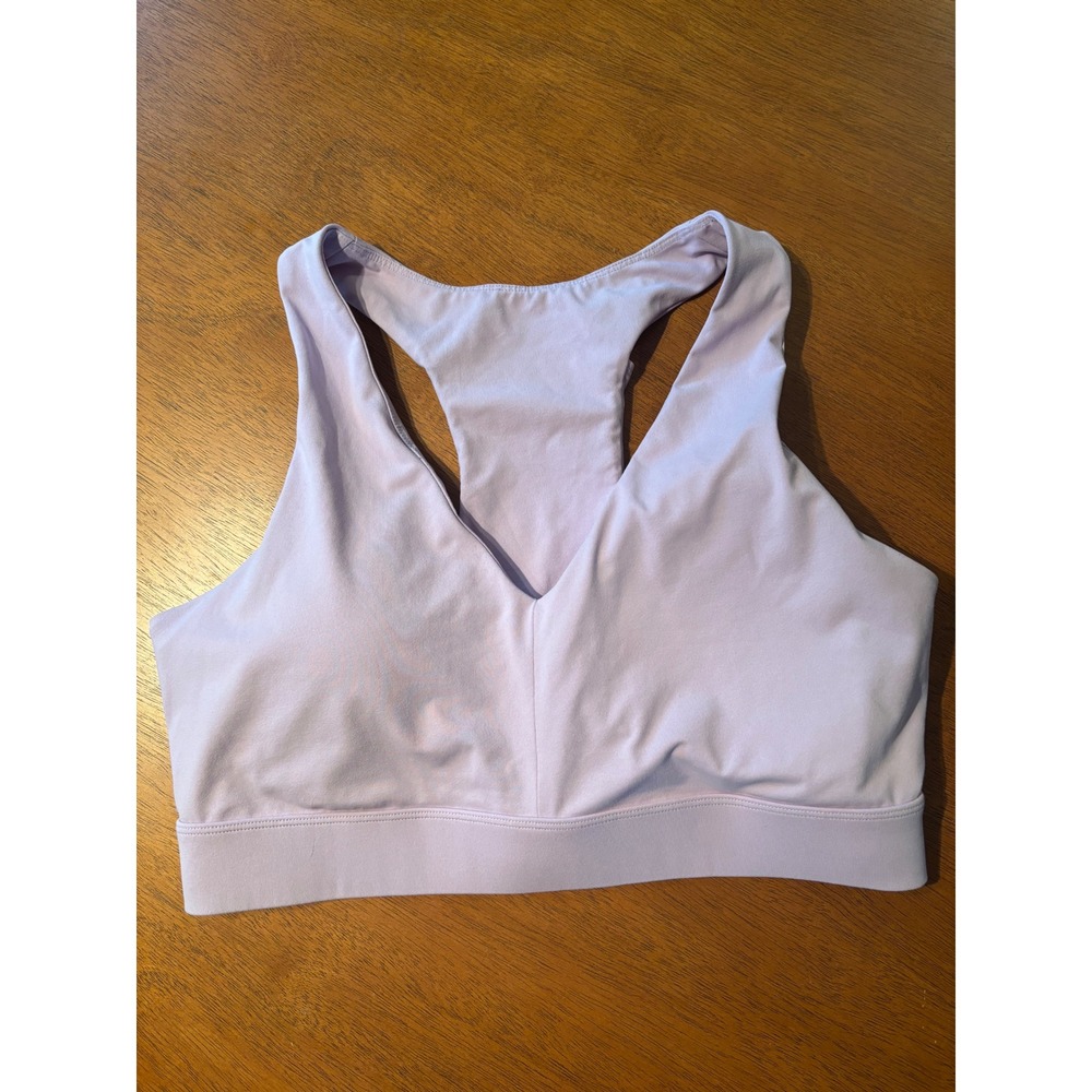 Fabletics Lavender Purple Racerback Sports Bra V-Neck Cutout Womens 1X